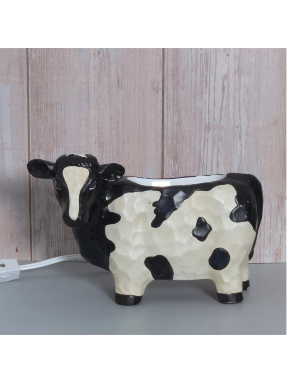 Scentsy Deja Moo Cow Wax Warmer Black White Farmhouse Ceramic Electric 8W
